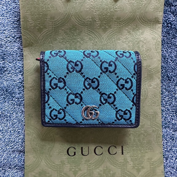 100% Authentic Gucci Color Pattern GG Card Case Wallet - Picture 2 of 9